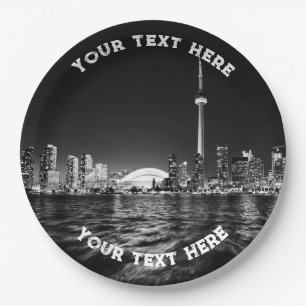 Toronto Canada Black and White Vintag Custom Paper Pappteller