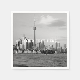 Toronto Canada Black and White Vintag Custom Serviette