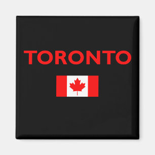 Toronto Canada Canadian Flag Dark Color Magnet
