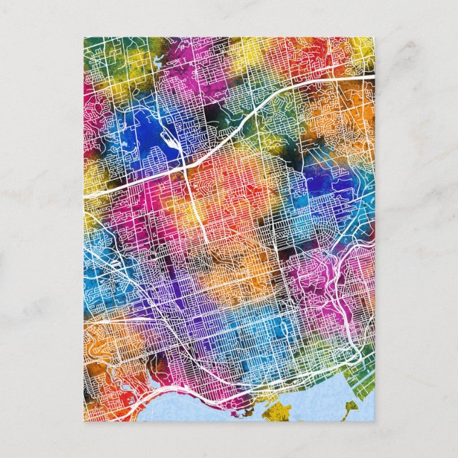 Toronto Canada City Map Postkarte (Vorderseite)