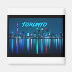 Toronto Canada Nightime Skyline über Wasser farbi Magnet