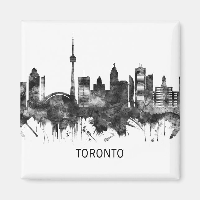Toronto Canada Skyline BW Magnet (Vorne)