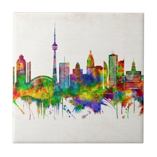 Toronto Canada Skyline Fliese (Vorderseite)