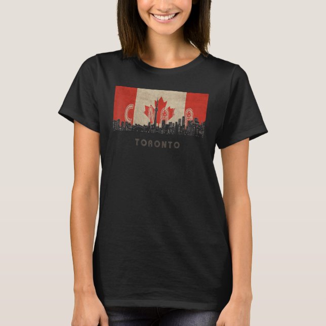 Toronto canada Skyline Vacation Souvenir Flagge T-Shirt (Vorderseite)