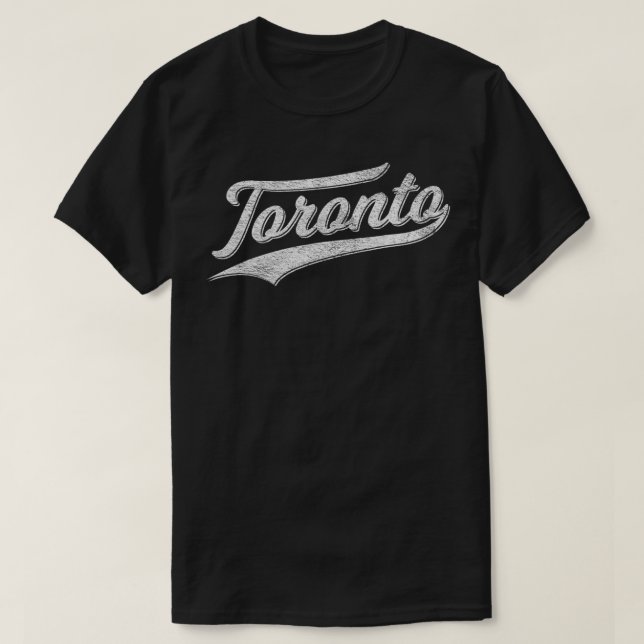 TORONTO CANADA SPORTS BASEBALL SCRIPT CURSIVE FLAG T-Shirt (Design vorne)