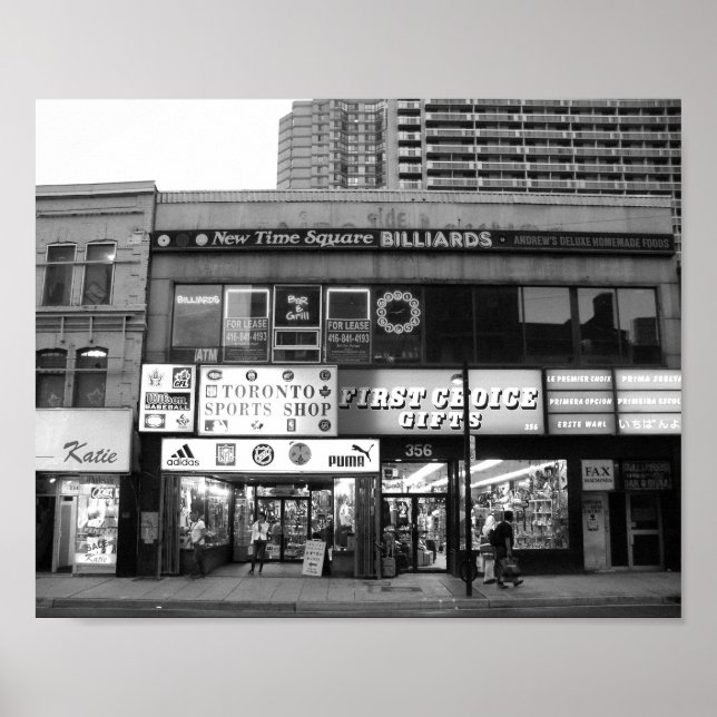 Toronto Canada Store Front Black and White Foto Poster (Vorne)