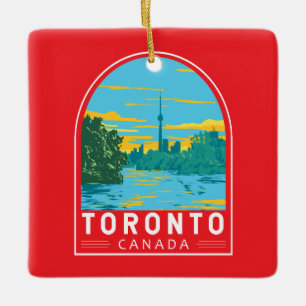 Toronto Canada Travel Art Vintag Keramikornament