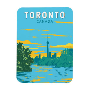 Toronto Canada Travel Art Vintag Magnet