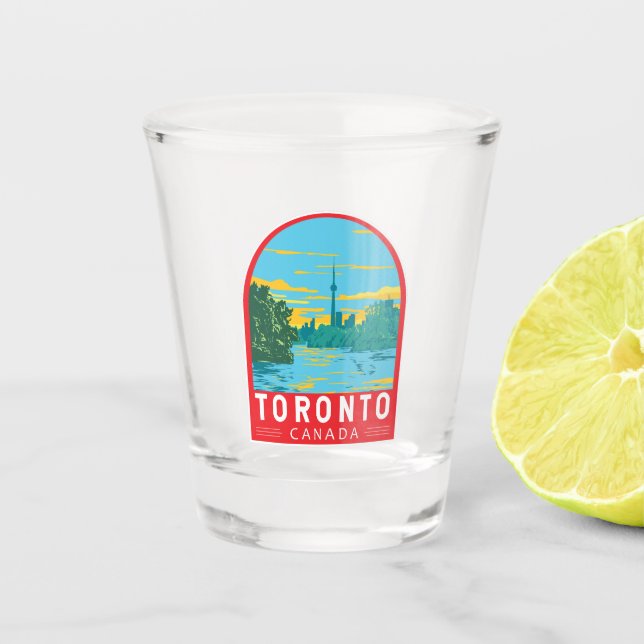 Toronto Canada Travel Art Vintag Schnapsglas (Vorderseite)