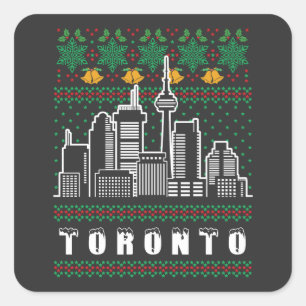 Toronto Canada Ugly Christmas Quadratischer Aufkleber