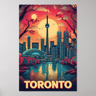 Toronto Canada Vintag Art Travel Illustration Poster