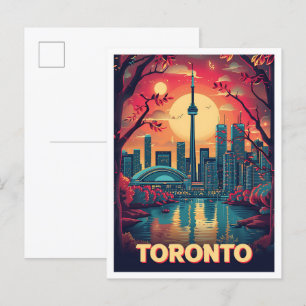 Toronto Canada Vintag Art Travel Illustration Postkarte