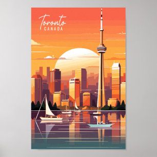 Toronto Canada Vintage Reise Illustration Poster