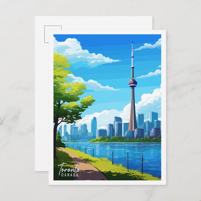 Toronto Canada Vintage Reise Illustration Postkarte (Vorne/Hinten)