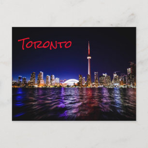 Toronto City Lights Night Time Postkarte