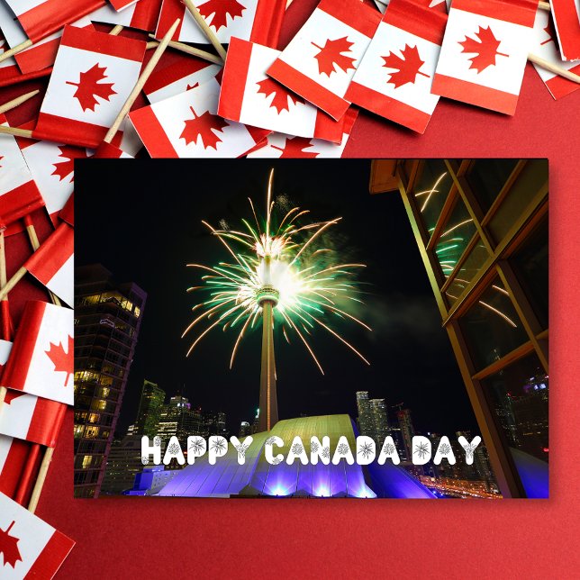 Toronto CN Tower Fireworks Happy Canada Day Karte (Von Creator hochgeladen)