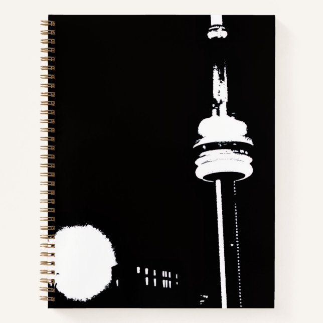 Toronto CN Tower Schwarz-Weiß-Vektor  Notizbuch (Vorderseite)