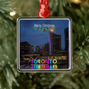 Toronto Colorful Skyline Ornament Aus Metall