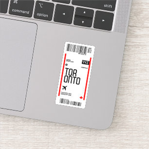 Toronto Flight Ticket Boarding Pass Reisen Kanada Aufkleber