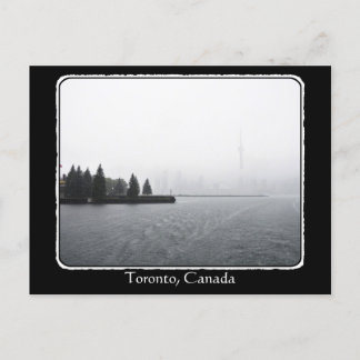 Toronto Hafen Skyline im Regen mit Grenze Postkarte