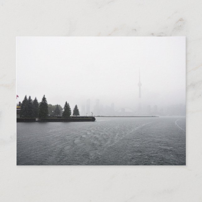 Toronto Hafen Skyline im Regen Postkarte (Vorderseite)