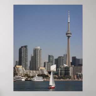 Toronto Hafen Skyline mit Red Boat Poster
