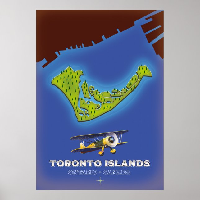 Toronto Islands, Ontario, Kanada-Karte Poster (Vorne)