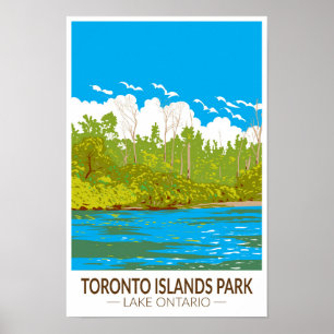 Toronto Islands Park Reise Kunst Vintage Poster