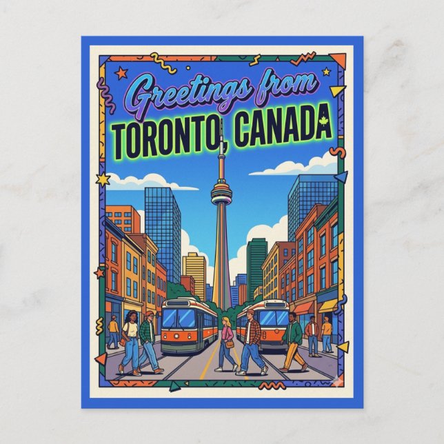 Toronto Kanada Grüße Retro Postkarte (Vorderseite)