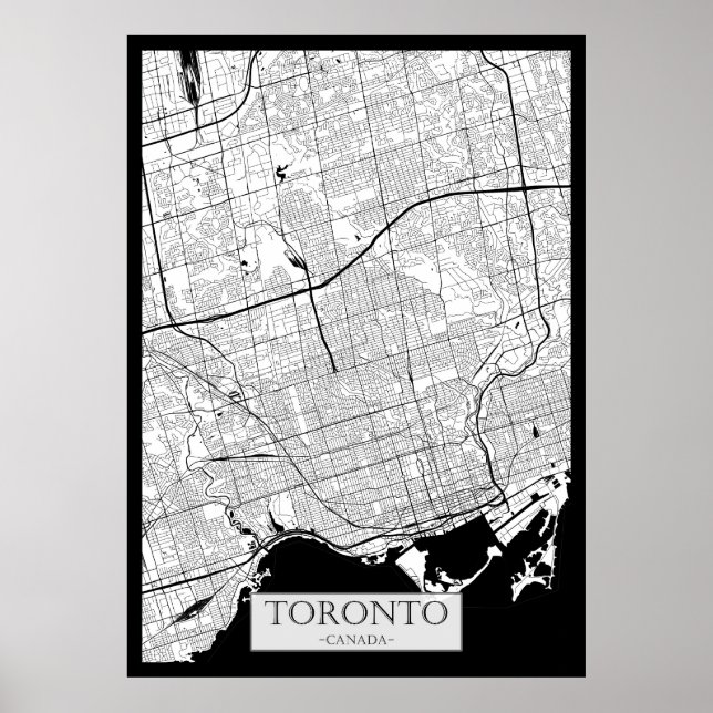 Toronto Kanada Karte Poster (Vorne)