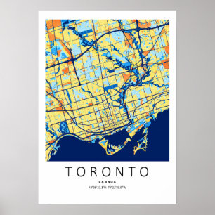 Toronto Kanada Karte Poster Moderne Kunst