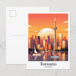 Toronto Kanada Kunst Vintage Reise Illustration Postkarte