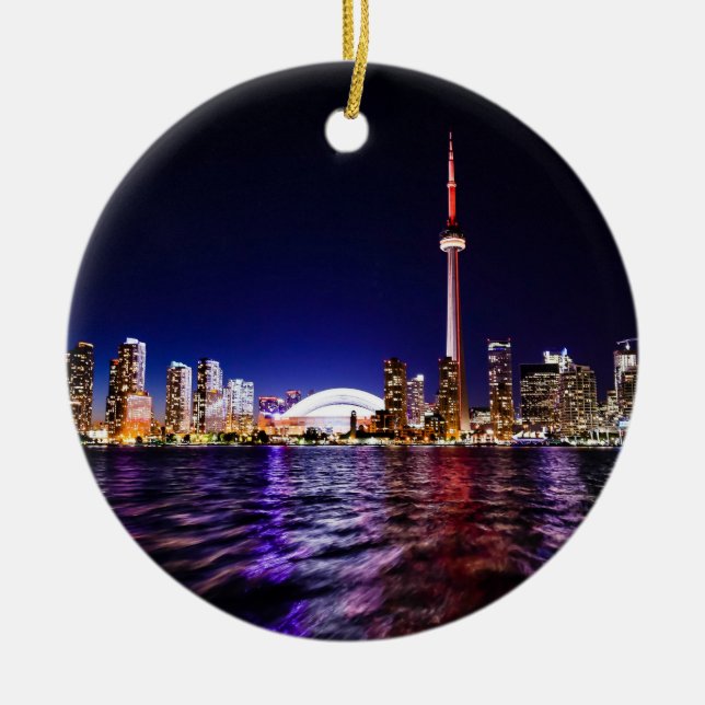 Toronto, Kanada Night Skyline Keramikornament (Vorne)