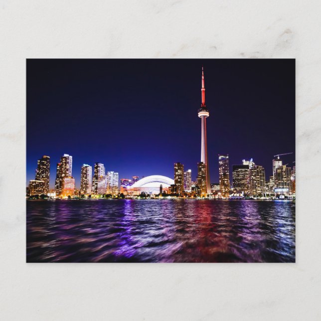 Toronto, Kanada Night Skyline Postkarte (Vorderseite)