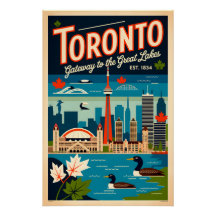 Toronto Kanada Retro-Reiseposter-Kunst