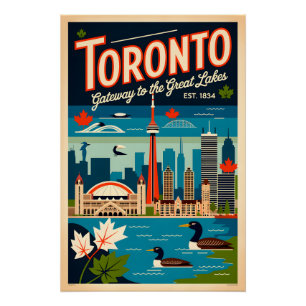 Toronto Kanada Retro-Reiseposter-Kunst Poster