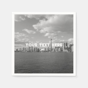 Toronto Kanada Schwarz-Weiß Vintage Benutzerdefini Serviette