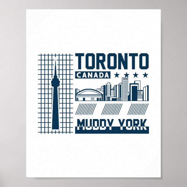 Toronto Kanada Urban Skyline Grafikdesign Poster (Vorne)