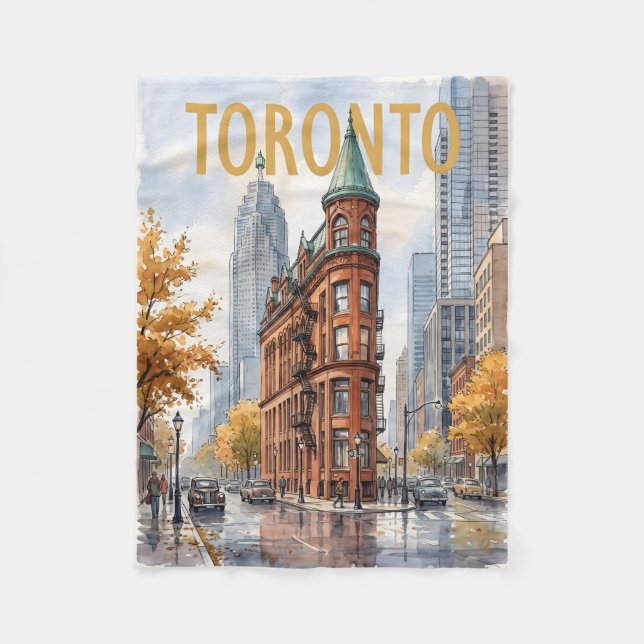 Toronto Kanada Vintage Reise Fleecedecke (Vorderseite)