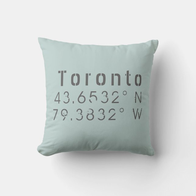 Toronto Latitude Longitude Kissen (Vorderseite)