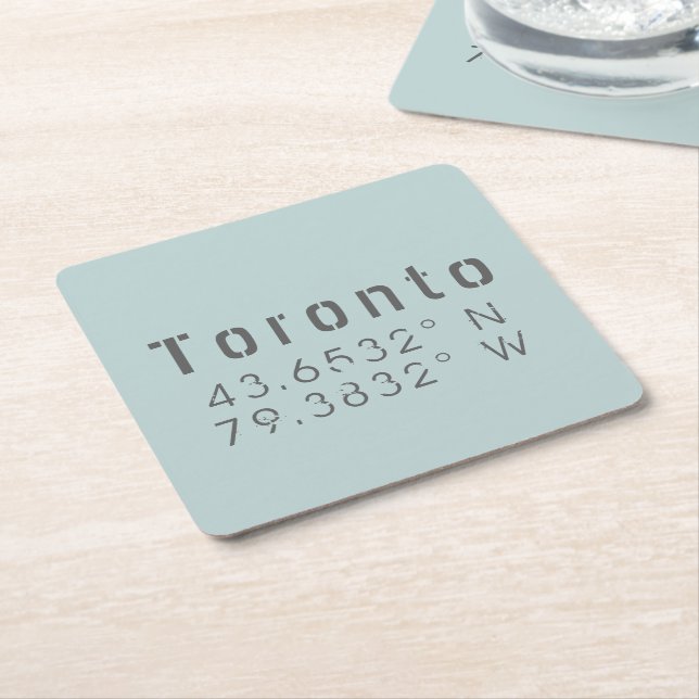 Toronto Latitude & Longitude Rechteckiger Pappuntersetzer (angewinkelt)