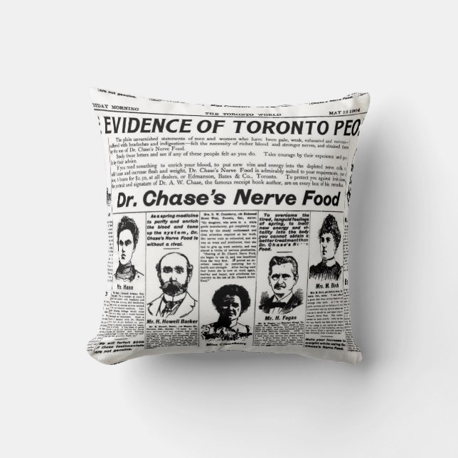 Toronto-Leute Vintages Zeitungspolster Kissen (Vorderseite)
