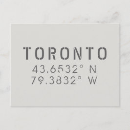 Toronto Longitude Latitude Postkarte
