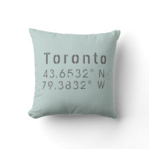 Toronto Longitude Latitude Throw Kissen