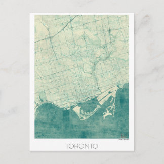 Toronto Map Blue Vintag Watercolor Postkarte