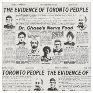 Toronto Menschen Vintage-Zeitungstextil Stoff