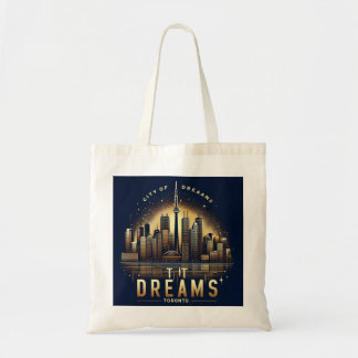 Toronto Night Glow - Exklusiver Skyline-Tote Tragetasche