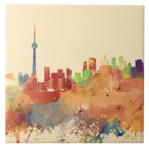 Toronto Ontario Canada Orange Skyline Design 248 Fliese