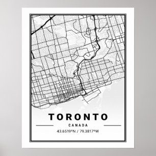 Toronto Ontario Canada Travel City Map Poster