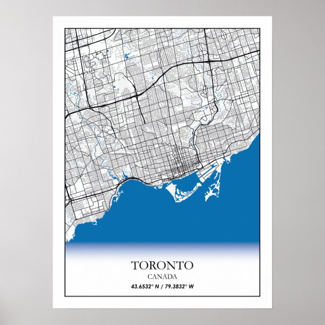 Toronto Ontario Canada Travel City Map Poster (Vorne)